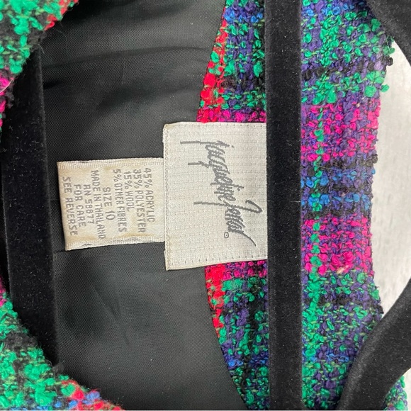 🍁 Jacqueline Ferrar Tweed Blazer Wool Blend Lined Jacket Coat sz 10 - Picture 5 of 6